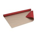 Gift wrapping paper red and gold double-sided, kraft paper, ribbed - 1 roll 0.8 x 10 m