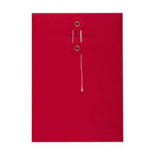 Envelope C5, 162 x 229 mm, red, string and button...