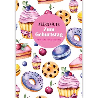 Glückwunschkarten »Geburtstagskuchen« - 6 Klappkarten inkl. Kuvert, 115 x 170 mm