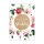 Gift cards "Roses", gift tag with decorative clip - 12 pcs/pack