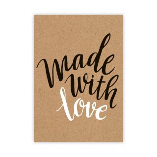 Gift cards "with love", gift tag with decorative clip - 12 pcs/pack