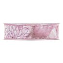 Cotton ribbon floral, pink, 25 mm x 15 m