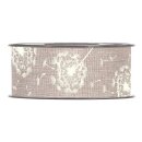 Dekoband Pusteblume Sand Beige, 40 mm x 20 m,...