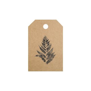 50 Hang tags »Fern« gift tags, printed labels, brown