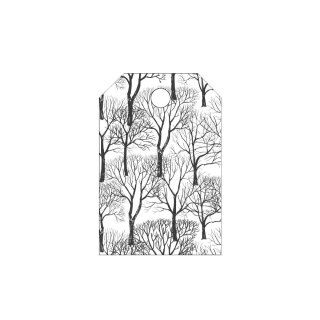 50 Gift tags "Trees", printed labels, white