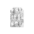 50 Gift tags "Trees", printed labels, white