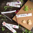 12 »Gratuliere!« gift tags, 170 x 30 mm, hang...