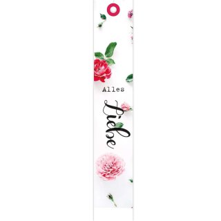 12 »Alles Liebe« gift tags, 170 x 30 mm, hang tag to flap
