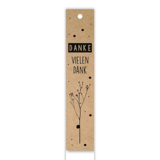 12 »Danke« gift tags, 170 x 30 mm, hang tag with flap