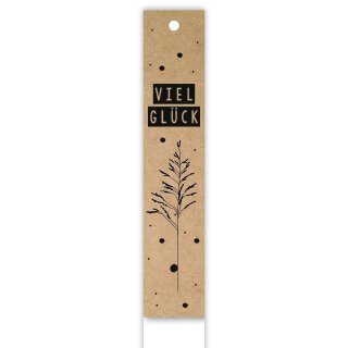 12  »Viel Glück« gift tags, 170 x 30 mm, hang tag with flap