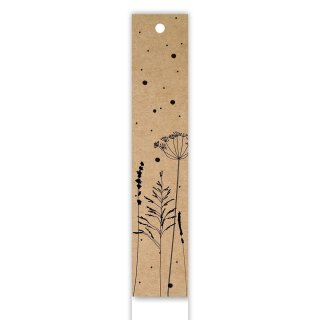 12  »Herbage« gift tags, 170 x 30 mm, hang tag with flap