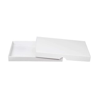 Faltschachtel 15,2 x 21,4 x 2,5 cm, Weiß, mit Deckel, Karton - 10 Schachteln/Set