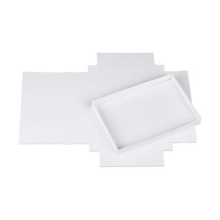 50 Stück Faltschachtel/Krempelpackung weiß mit anhängenden Deckel 96x93x20mm 