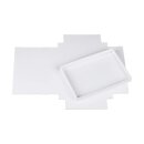 Folding box 15.2 x 21.4 x 2.5 cm, white, with lid, cardboard - 10 boxes/set