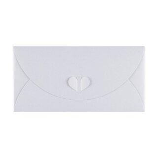 Envelope DL, White, with butterfly closure, Premium cardboard