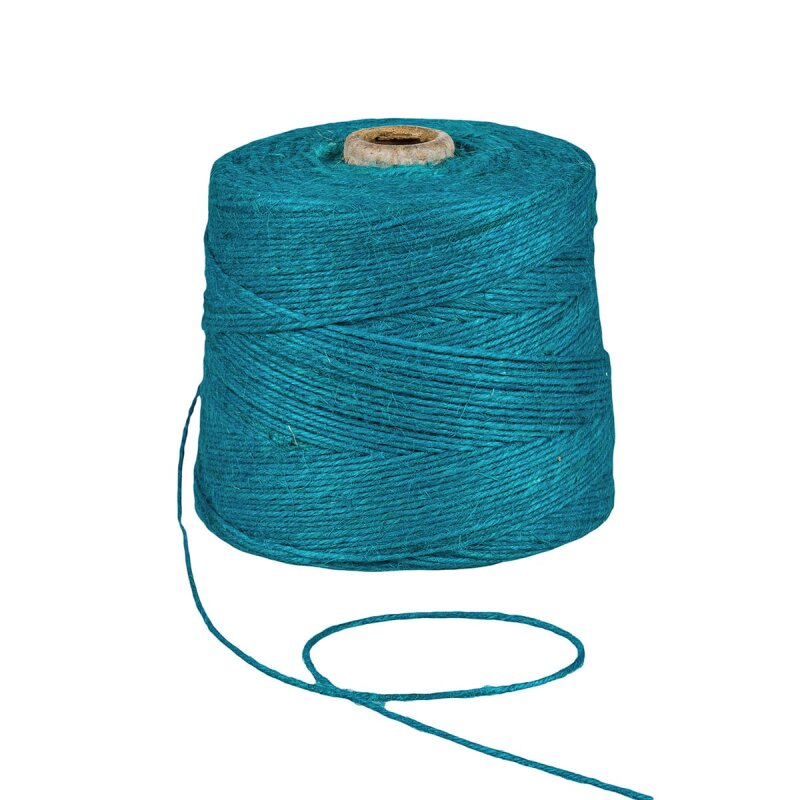 Jute twine, turquoise blue, 1 kg, 500 m, 100 jute order now, 17,95