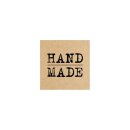 Sticker "Handmade", 35 x 35 mm, braun, Kraftpapier-Optik, Aufkleber - 500 Stück im Spender