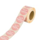 Sticker "Muttertag", 35 mm rund,  rosa,  Aufkleber - 500 Stück im Spender