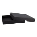 Folding box 12.8 x 12.8 x 2.0 cm, black, with lid, recycled cardboard - 10 boxes/set