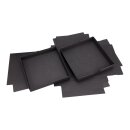 Faltschachtel 12,8 x 12,8 x 2,0 cm, Schwarz, mit Deckel, Recyclingkarton - 10 Schachteln/Set