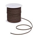 PU leather cord, dark brown, 3 mm, 45 meter roll
