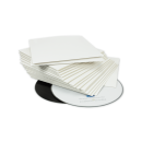 White cd wallet, chromo cardboard 215 g/m², matt varnish