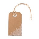 Gift tags 45 x 80 mm, kraft cardboard with white print, with jute twine - 24 pcs/set