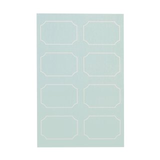 48 stickers self-adhesive, sky blue with white contour, 30 x 45 mm