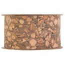 Cork ribbon with gold accents  35 mm x 5 m, brown