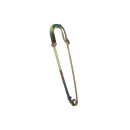 Set of 6 safety pins, 9 cm, green