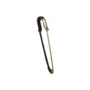 Safety pins 9 cm, Black, Metal wrapped with wool yarn - 6...