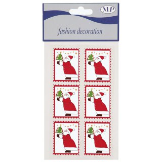 Santa Claus sticker stamp, 3,5 x 4,5 cm, pack of 6