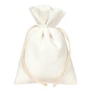 Velvet bag with draw string, white, 17 x 24 cm