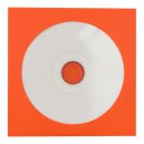 Orange CD envelopes, round window, self-adhesive closure