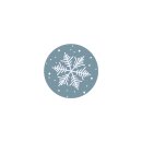 Sticker snow crystal, 35 mm round, blue, adhesive labels...