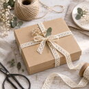 Bo&icirc;te pliante 12,8 x 12,8 x 2,0 cm, marron, avec couvercle, carton kraft - lot de 10