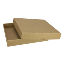 Folding box 12.8 x 12.8 x 2.0 cm, brown, with lid, kraft...