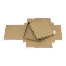 Folding box 12.8 x 12.8 x 2.0 cm, brown, with lid, kraft cardboard - 10 boxes/set