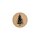 Sticker fir, 35 mm round, kraft paper look  -  500 pieces in dispenser