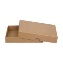 Faltschachtel 10 x 14 x 2,5 cm, Braun, mit Deckel, Kraftkarton - 10er Set