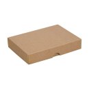 Faltschachtel 10 x 14 x 2,5 cm, Braun, mit Deckel, Kraftkarton - 10 Schachteln/Set
