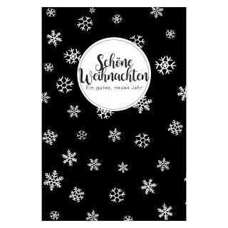 Gift Cards Merry Christmas with clip, black and white, A8 - 12/pack