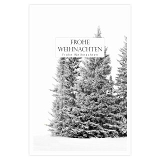 Gift Cards Winter Fir in the Snow, Gift Tags with Decorative Clips - 12 pcs/pack