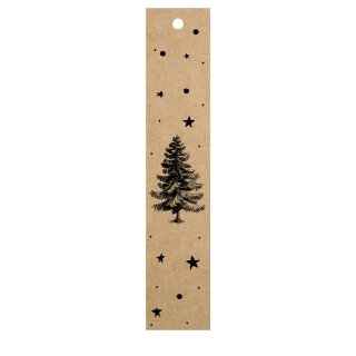 Christmas gift tags , kraft paper look, 170 x 30 mm - 12 pieces/pack