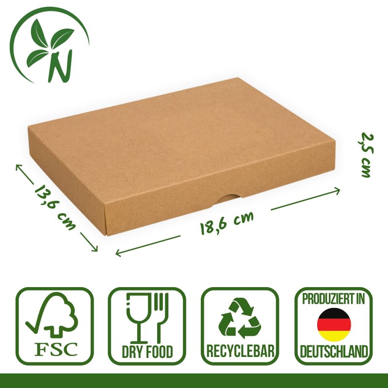 Faltschachteln C6 Natur 16,8x12x2cm - 10er Set Aus Kraftkarton