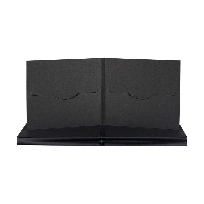 CD Hülle mit 2 Schlitzen, schwarz, Karton 350 g/m² - 10er Pack