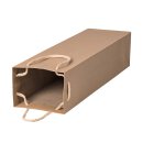 Shopping bag nature, 12 x 39 x 9 cm, kraft paper, with cotton handle - 12 pcs/pack