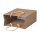 Shopping bag nature, 16 x 19 x 8 cm, kraft paper, with cotton handle - 12 pcs/pack