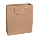 Shopping bag nature, 36 x 41 x 12 cm, kraft paper, with cotton handle - 12 pcs/pack
