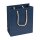 Shopping bag dark blue, 16 x 19 + 8 cm, kraft paper, with cotton handle - 12 pcs/pack